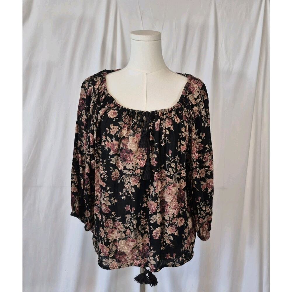 Denim And Supply Ralph Lauren Boho Colorful Floral Peasant Top XS
